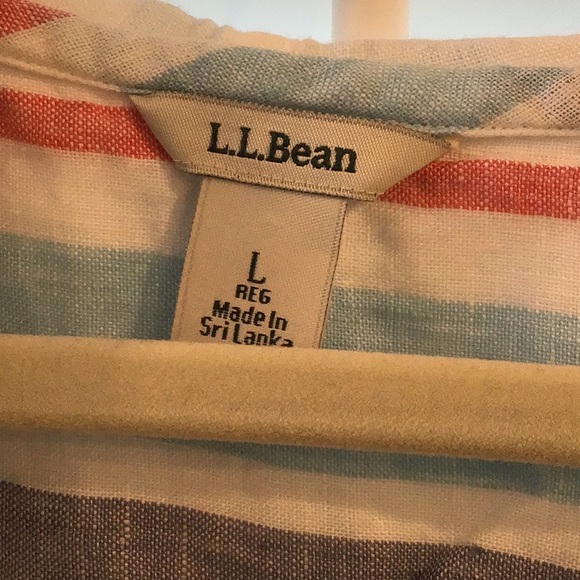 LL Bean Linen Hooded Top - Picture 2 of 6